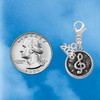 Silver Plated Antiqued Round Seal - Clef - Silver Plated Clip on Charm with Mini Year 2026 Jewelry Ideas and Examples