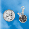 Silver Plated Antiqued Round Seal - Butterfly - Silver Plated Clip on Charm with Mini Year 2026 Jewelry Ideas and Examples