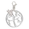 Silver Plated Tree of Life in Circle - Silver Plated Clip on Charm with Mini Year 2026: Year to Remember Jewelry Gift - Celebrations