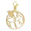 Gold-tone Tree of Life in Circle - Gold-tone Plated Clip on Charm with Mini Year 2026: Year to Remember Jewelry Gift - Celebrations