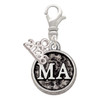 Silver Plated Medical Assistant Caduceus Seal - MA - Silver Plated Clip on Charm with Mini Year 2026: Year to Remember Jewelry Gift - Celebrations