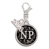 Silver Plated Nurse Caduceus Seal - NP - Silver Plated Clip on Charm with Mini Year 2026: Year to Remember Jewelry Gift - Celebrations
