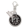 Silver Plated Physical Therapist Caduceus Seal - PT - Silver Plated Clip on Charm with Mini Year 2026: Year to Remember Jewelry Gift - Celebrations