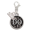 Silver Plated Doctor Caduceus Seal - DO - Silver Plated Clip on Charm with Mini Year 2026: Year to Remember Jewelry Gift - Celebrations