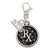 Silver Plated Medical Pharmacist Caduceus Seal - Rx - Silver Plated Clip on Charm with Mini Year 2026: Year to Remember Jewelry Gift - Celebrations