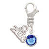 Crystal Blue Channel Drop - Silver Plated Clip on Charm with Mini Year 2026: Year to Remember Jewelry Gift - Celebrations