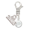 Crystal Clear Channel Drop - Silver Plated Clip on Charm with Mini Year 2026: Year to Remember Jewelry Gift - Celebrations