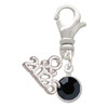 Crystal Black Channel Drop - Silver Plated Clip on Charm with Mini Year 2026: Year to Remember Jewelry Gift - Celebrations