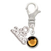 Crystal Brown Channel Drop - Silver Plated Clip on Charm with Mini Year 2026: Year to Remember Jewelry Gift - Celebrations