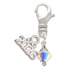 Clear AB Crystal Bicone - Silver Plated Clip on Charm with Mini Year 2026: Year to Remember Jewelry Gift - Celebrations