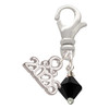 Black Crystal Bicone - Silver Plated Clip on Charm with Mini Year 2026: Year to Remember Jewelry Gift - Celebrations