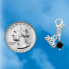 Black Crystal Bicone - Silver Plated Clip on Charm with Mini Year 2026 Jewelry Ideas and Examples