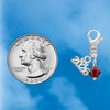 January - Maroon Crystal Bicone - Silver Plated Clip on Charm with Mini Year 2026 Jewelry Ideas and Examples