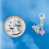 Pink Crystal Bicone - Silver Plated Clip on Charm with Mini Year 2026 Jewelry Ideas and Examples