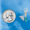 December - Teal Crystal Bicone - Silver Plated Clip on Charm with Mini Year 2026 Jewelry Ideas and Examples