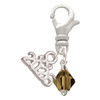 Brown Crystal Bicone - Silver Plated Clip on Charm with Mini Year 2026: Year to Remember Jewelry Gift - Celebrations