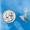 Brown Crystal Bicone - Silver Plated Clip on Charm with Mini Year 2026 Jewelry Ideas and Examples