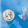 Indian Pink Crystal Bicone - Silver Plated Clip on Charm with Mini Year 2026 Jewelry Ideas and Examples