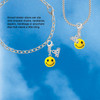 Resin Small 3-D Happy Face - Silver Plated Clip on Charm with Mini Year 2026