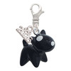 Resin Black Bull Terrier Dog - Silver Plated Clip on Charm with Mini Year 2026: Year to Remember Jewelry Gift - Celebrations