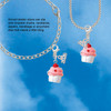 Resin White Cupcake with Pink Frosting - Silver Plated Clip on Charm with Mini Year 2026