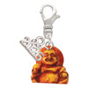 Resin Laughing Buddha - Silver Plated Clip on Charm with Mini Year 2026: Year to Remember Jewelry Gift - Celebrations