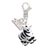 Resin Zebra - Silver Plated Clip on Charm with Mini Year 2026: Year to Remember Jewelry Gift - Celebrations