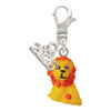 Resin Yellow Lion - Silver Plated Clip on Charm with Mini Year 2026: Year to Remember Jewelry Gift - Celebrations