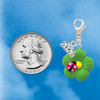 Resin Lime Green Daisy Flower with Hot Pink Ladybug - Silver Plated Clip on Charm with Mini Year 2026 Jewelry Ideas and Examples