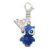 Resin Blue Snow Owl - Silver Plated Clip on Charm with Mini Year 2026: Year to Remember Jewelry Gift - Celebrations