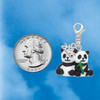 Resin Panda Bear Best Friends - Silver Plated Clip on Charm with Mini Year 2026 Jewelry Ideas and Examples