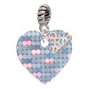 Acrylic Small Hologram Heart - Silver Plated Twist Rope Bead Charm Dangle with Mini Year 2026: Year to Remember Jewelry Gift - Celebrations