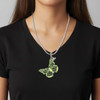 Acrylic Cut Out Butterfly Mirror Lime Green - Silver Plated Twist Rope Bead Charm Dangle with Mini Year 2026 as a necklace pendant