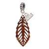 Acrylic Medium Leaf Shimmer Brown - Silver Plated Twist Rope Bead Charm Dangle with Mini Year 2026: Year to Remember Jewelry Gift - Celebrations