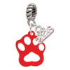 Acrylic Small Paw Red - Silver Plated Twist Rope Bead Charm Dangle with Mini Year 2026: Year to Remember Jewelry Gift - Celebrations