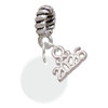 Acrylic 1/2" Disc Shimmer White - Silver Plated Twist Rope Bead Charm Dangle with Mini Year 2026: Year to Remember Jewelry Gift - Celebrations