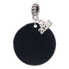 Acrylic 1 1/8" Disc Black - Silver Plated Twist Rope Bead Charm Dangle with Mini Year 2026: Year to Remember Jewelry Gift - Celebrations