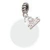 Acrylic 7/8" Disc Shimmer White - Silver Plated Twist Rope Bead Charm Dangle with Mini Year 2026: Year to Remember Jewelry Gift - Celebrations