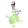 Acrylic Small Lime Green Skull - Silver Plated Twist Rope Bead Charm Dangle with Mini Year 2026: Year to Remember Jewelry Gift - Celebrations