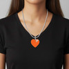 Acrylic 1" Orange Heart - Silver Plated Twist Rope Bead Charm Dangle with Mini Year 2026 as a necklace pendant