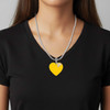 Acrylic 1" Yellow Heart - Silver Plated Twist Rope Bead Charm Dangle with Mini Year 2026 as a necklace pendant