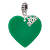 Acrylic 1" Green Heart - Silver Plated Twist Rope Bead Charm Dangle with Mini Year 2026: Year to Remember Jewelry Gift - Celebrations