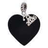 Acrylic 1" Black Heart - Silver Plated Twist Rope Bead Charm Dangle with Mini Year 2026: Year to Remember Jewelry Gift - Celebrations