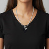 Acrylic 1" Black Heart - Silver Plated Twist Rope Bead Charm Dangle with Mini Year 2026 as a necklace pendant
