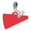 Acrylic Large Red Megaphone - Silver Plated Twist Rope Bead Charm Dangle with Mini Year 2026: Year to Remember Jewelry Gift - Celebrations