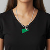 Acrylic Large Green Megaphone - Silver Plated Twist Rope Bead Charm Dangle with Mini Year 2026 as a necklace pendant