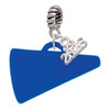 Acrylic Large Royal Blue Megaphone - Silver Plated Twist Rope Bead Charm Dangle with Mini Year 2026: Year to Remember Jewelry Gift - Celebrations