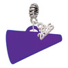 Acrylic Large Purple Megaphone - Silver Plated Twist Rope Bead Charm Dangle with Mini Year 2026: Year to Remember Jewelry Gift - Celebrations