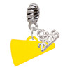 Acrylic Yellow Megaphone - Silver Plated Twist Rope Bead Charm Dangle with Mini Year 2026: Year to Remember Jewelry Gift - Celebrations