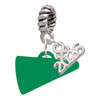 Acrylic Green Megaphone - Silver Plated Twist Rope Bead Charm Dangle with Mini Year 2026: Year to Remember Jewelry Gift - Celebrations